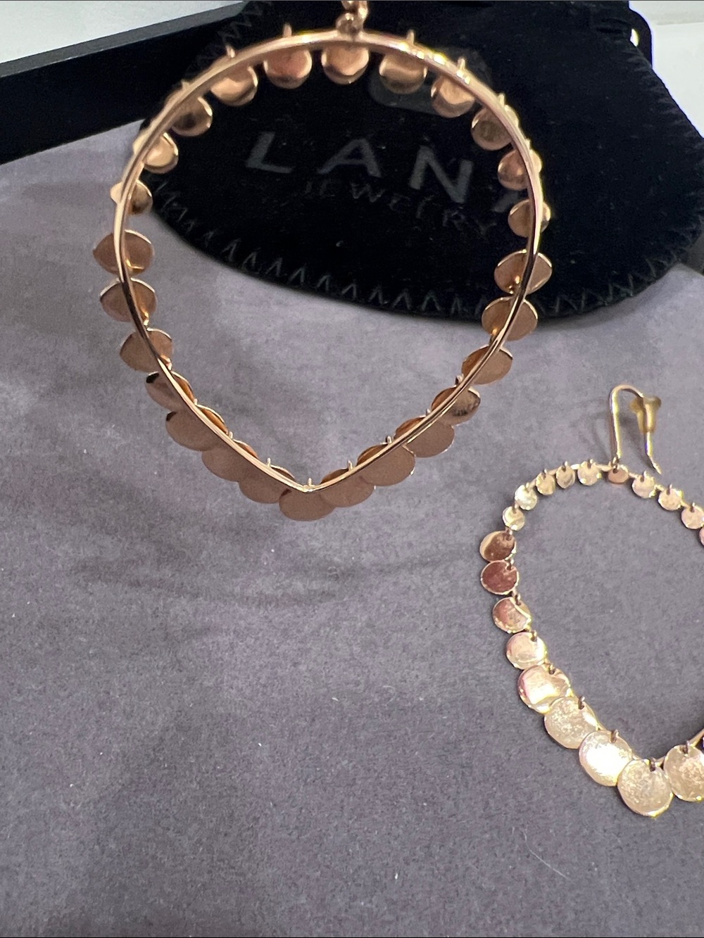 Lana Gold Teardrop Disc Hoop Earrings - Picture 4 of 6